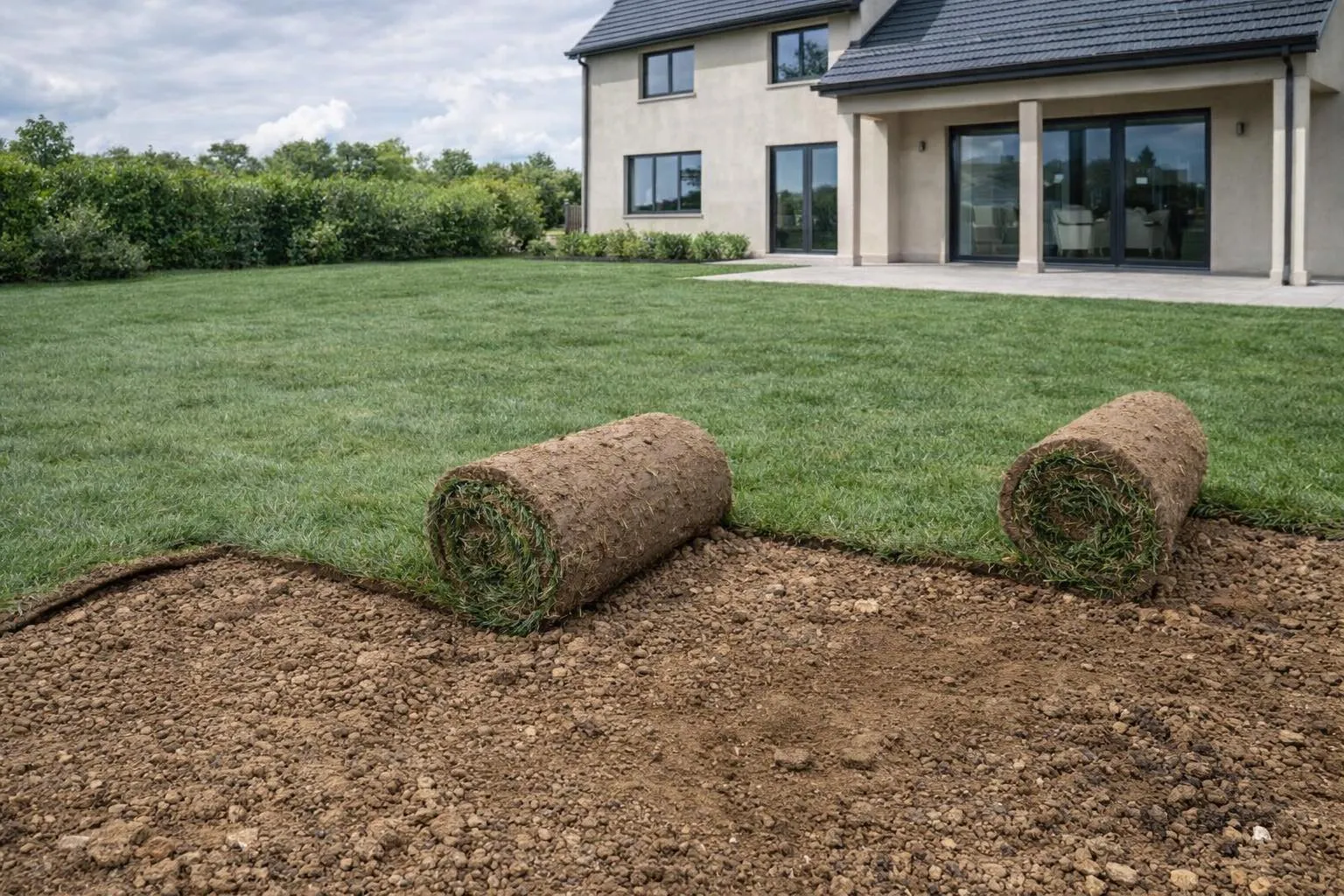 Pose de gazon naturel en plaque à La Grande-Motte par Bontemps Paysagiste